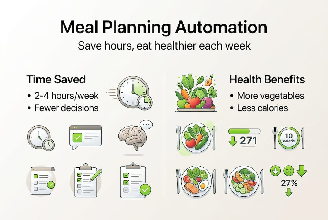 Simplify Your Diet: Meal Planning Automation Saves Hours 1 Infographic on automation saving time and improving health