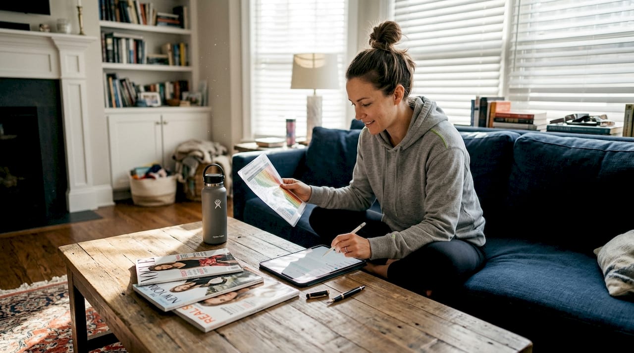 Why measure body fat? Unlock better health results 1 Woman reviewing body fat chart at home