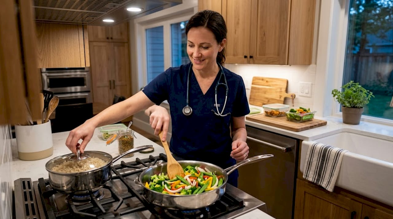 Mastering Meal Prepping: Simplify Healthy Eating 1 Man batch cooking meals at home kitchen