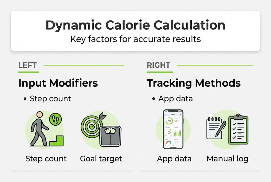 Precise nutrition with dynamic calorie calculation tools 1 Infographic showing dynamic calorie calculation factors