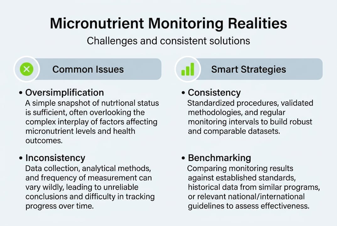 Monitoring micronutrient intake: A practical guide to optimal wellness 2 Infographic on micronutrient monitoring challenges
