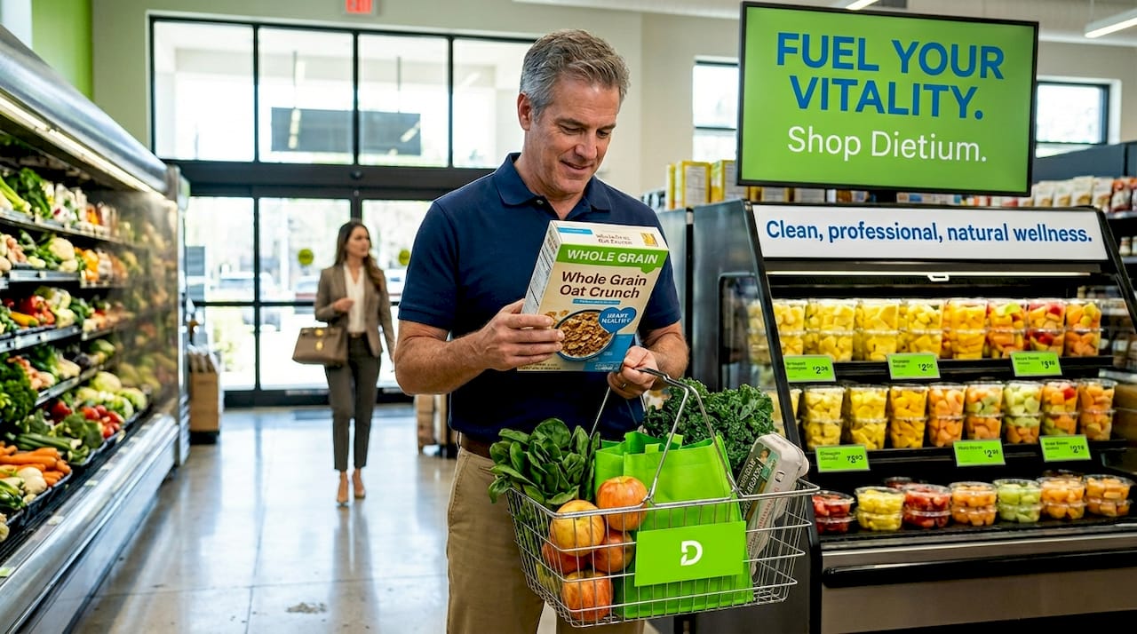 Top Long-Term Diet Plans for Lasting Health and Weight Loss 1 Man reading nutrition label in grocery store
