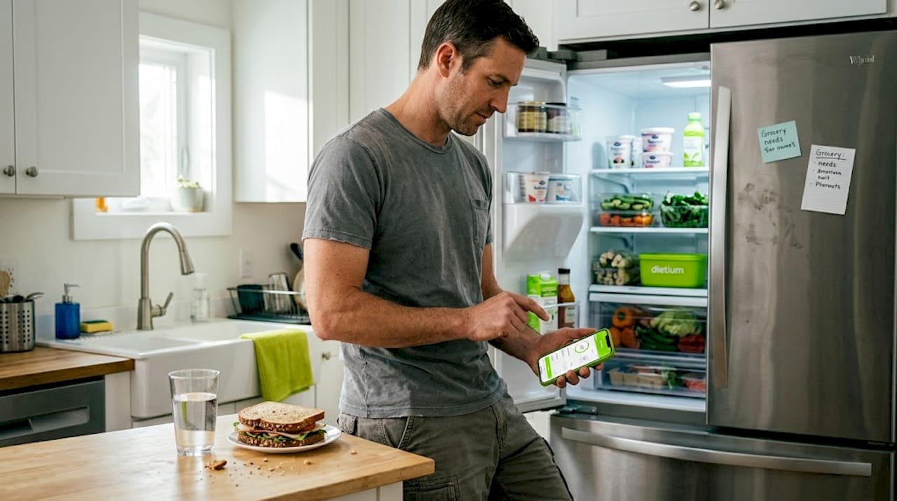 BMR vs TDEE: Know your calorie needs for smarter diets 1 Man logging meals during lunch prep