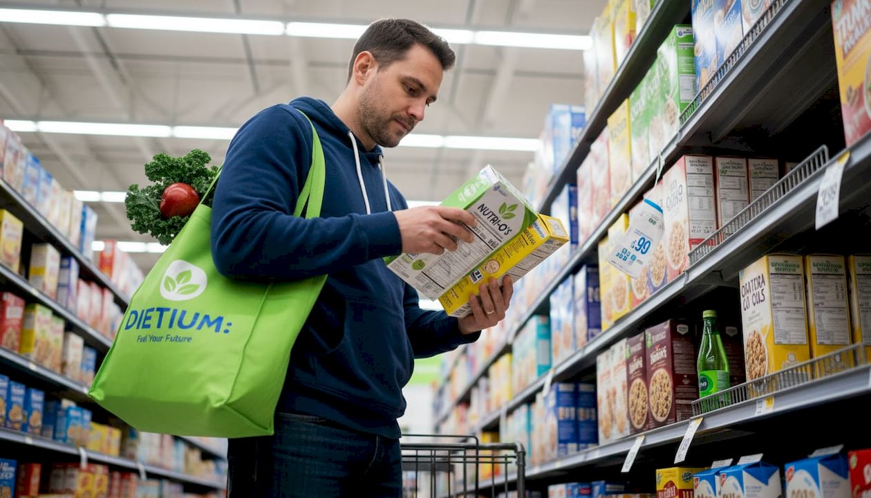 Master the basics of macronutrients for better nutrition 1 Man reading food nutrition label in store
