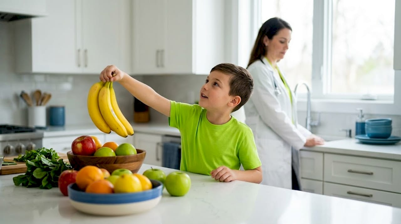 Healthy eating habits for kids: A parent's guide 1 Child chooses fruit at grocery store