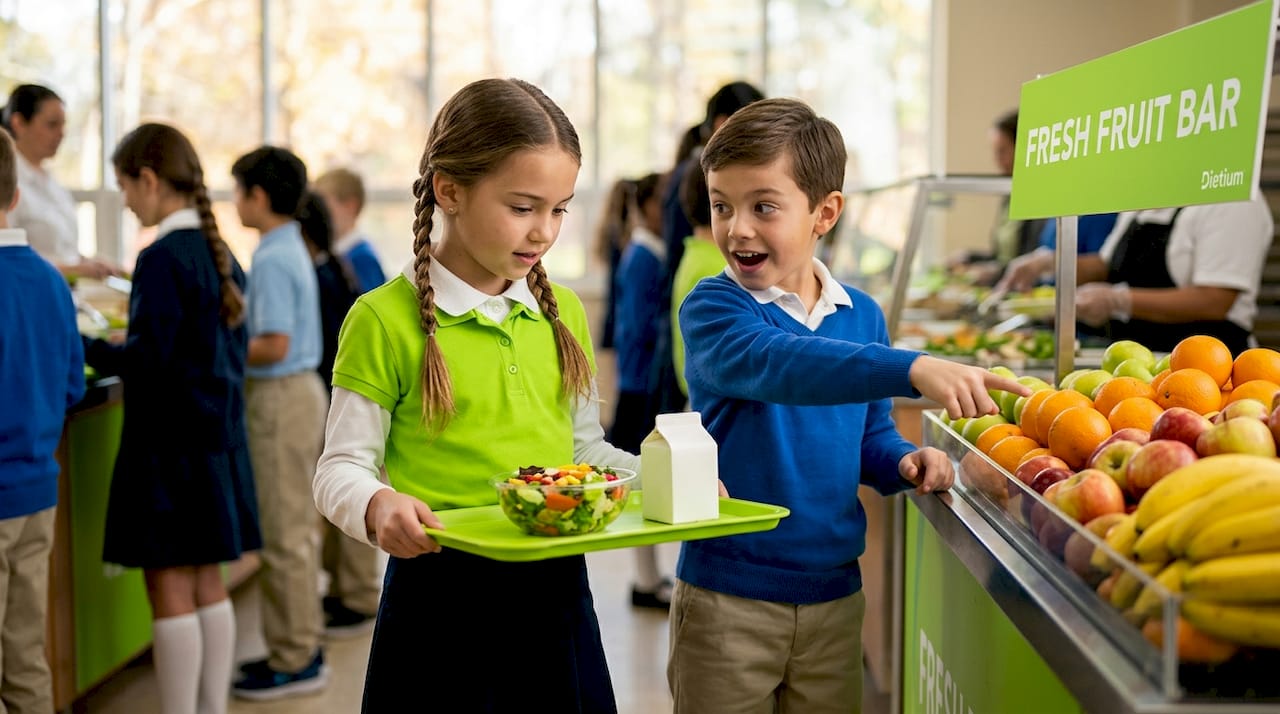 Food groups explained: build a balanced diet with confidence 1 Children choosing healthy lunch options at school