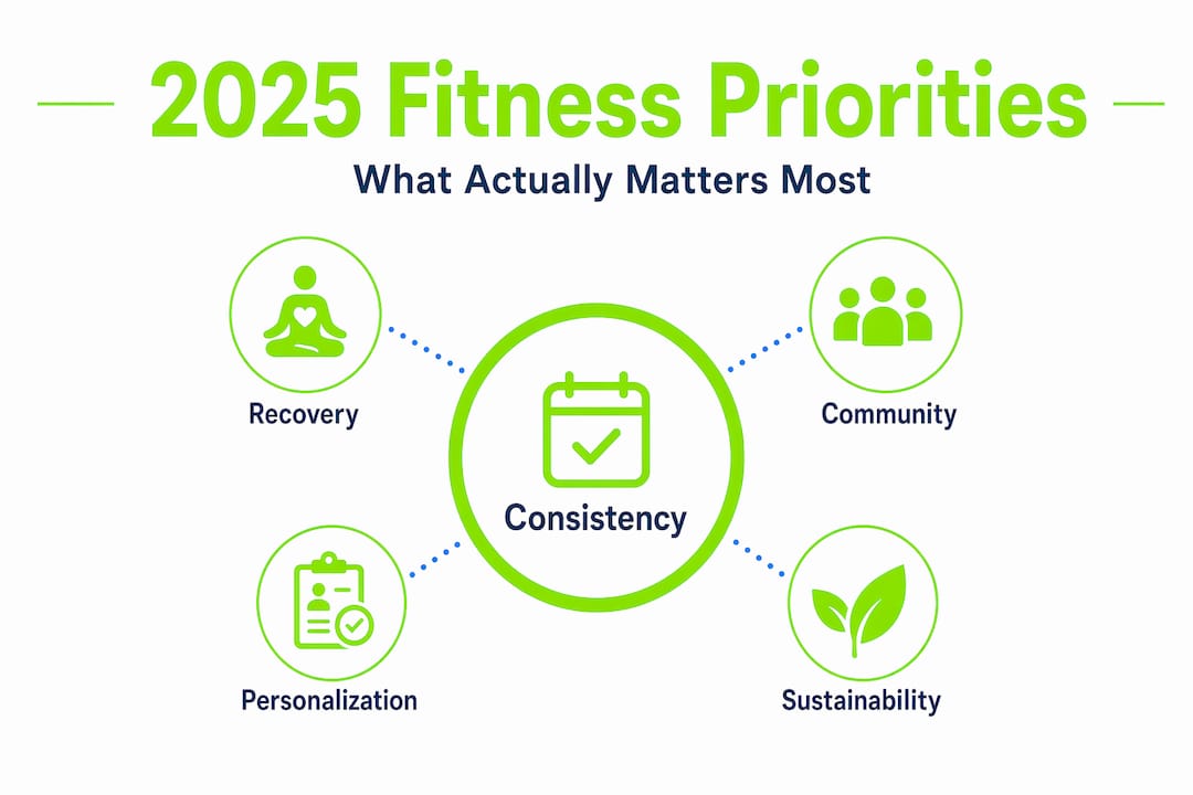 Fitness Trends 2025: What's Actually Worth Your Time 2 Hierarchy infographic showing 2025 fitness priorities