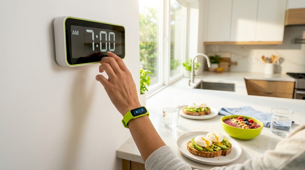 The Real Importance of Meal Timing for Your Metabolism 1 Clock showing early breakfast time