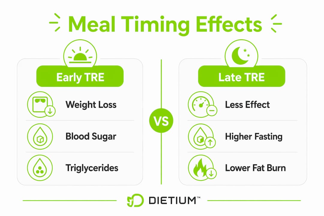 The Real Importance of Meal Timing for Your Metabolism 2 Infographic comparing early and late meal timing effects