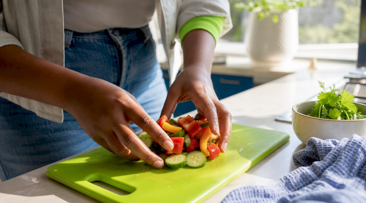 How to Manage Portion Sizes Without Counting Every Calorie 1 Hands showing portion size using playing cards
