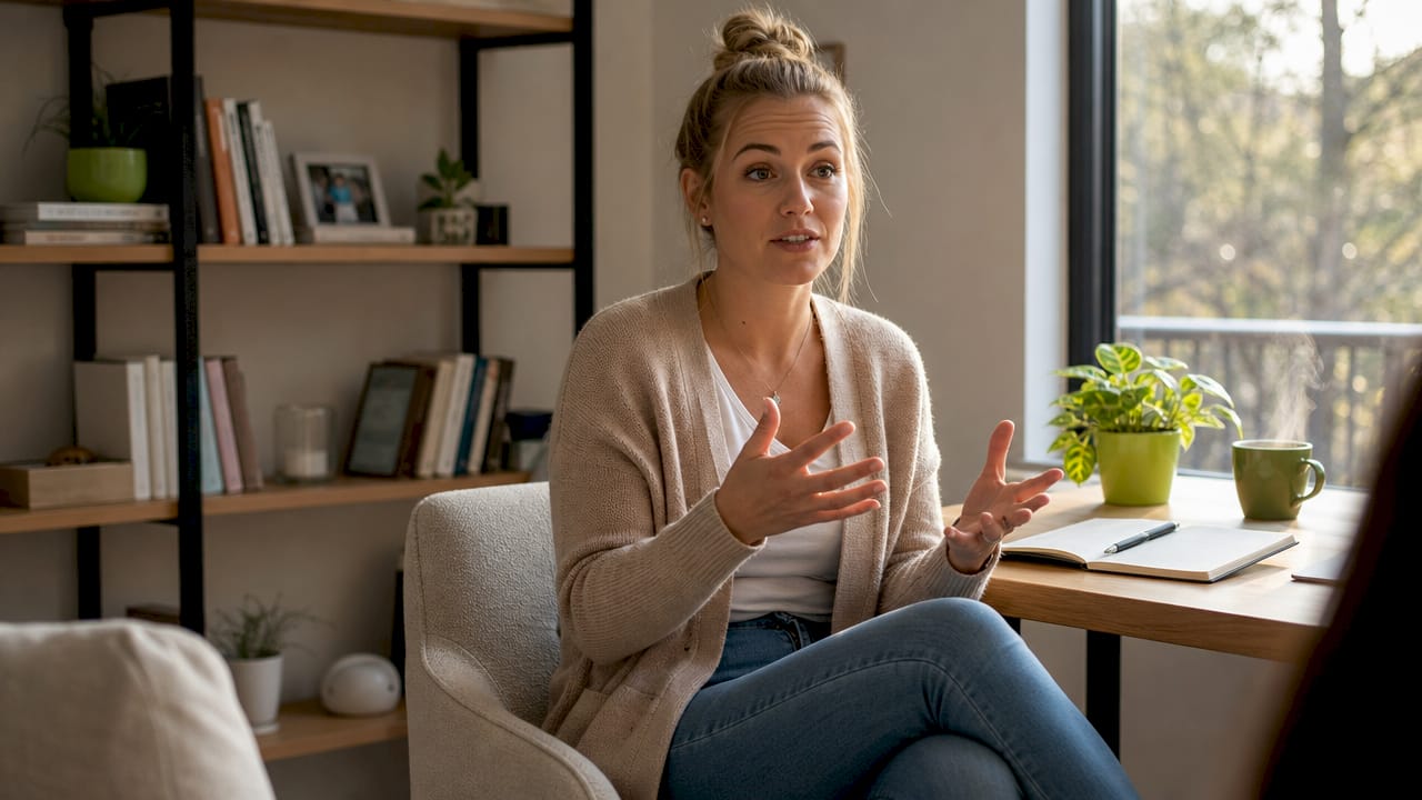 Setting Healthy Boundaries: Protect Your Well-Being 2 Woman calmly discussing personal boundaries