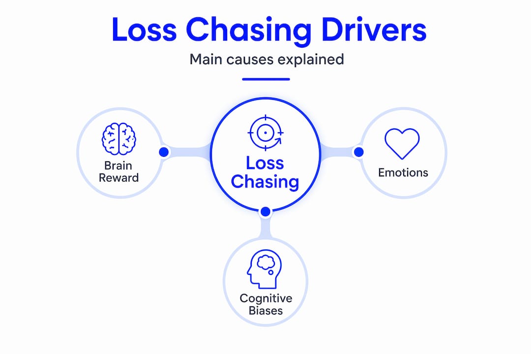 Infographic showing three main causes of loss chasing