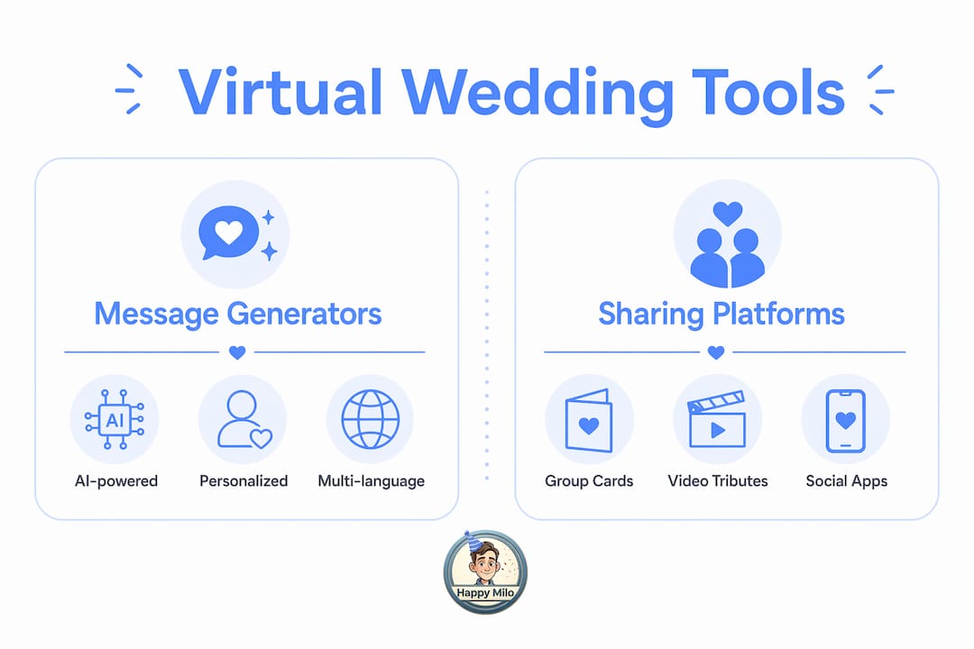 Infographic comparing virtual wedding wish tools