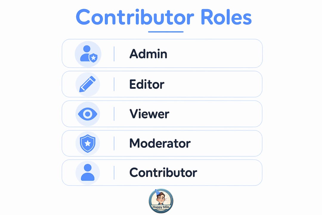 Infographic showing key contributor roles