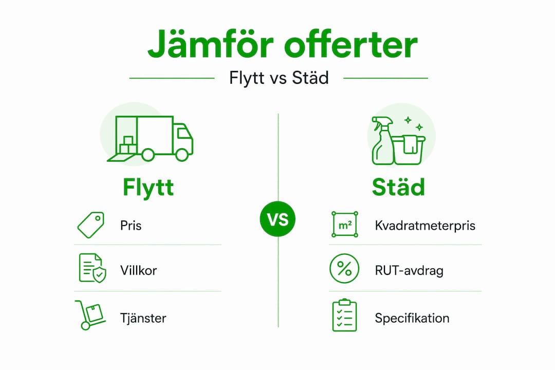 Så skiljer sig priset för flytt och städ – en översikt i infografik