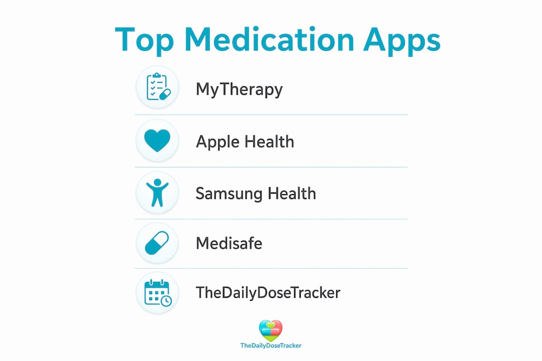 Infographic showing top medication apps ranked