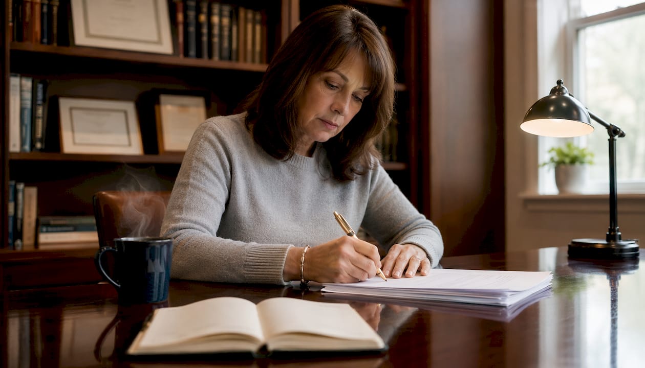 Close-up of hands signing closing documents