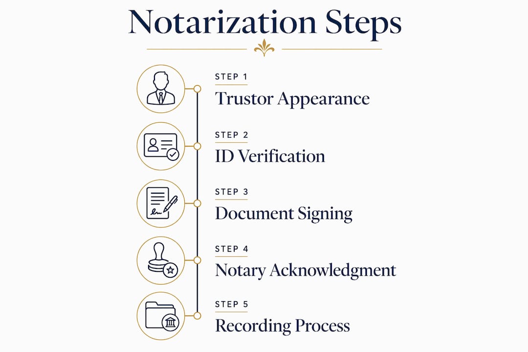 Infographic showing step-by-step notarization process
