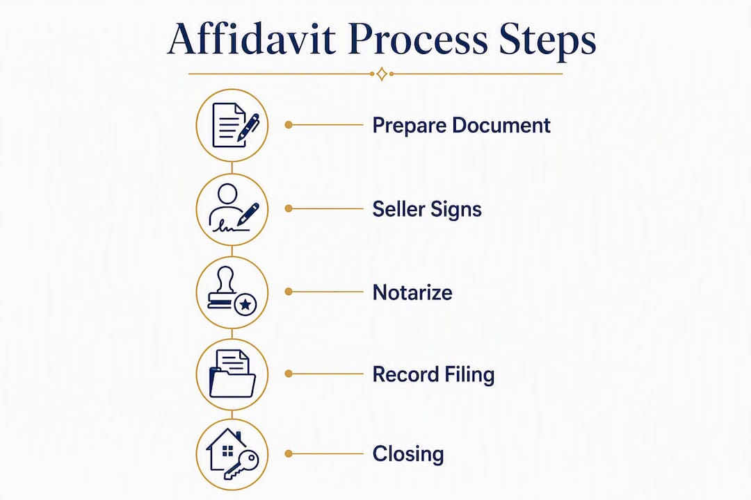 Infographic showing affidavit of title process steps