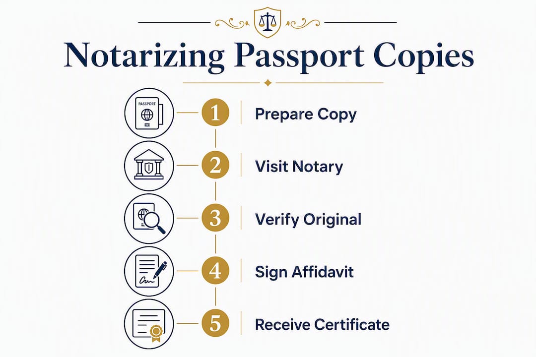 Infographic detailing the notarizing steps