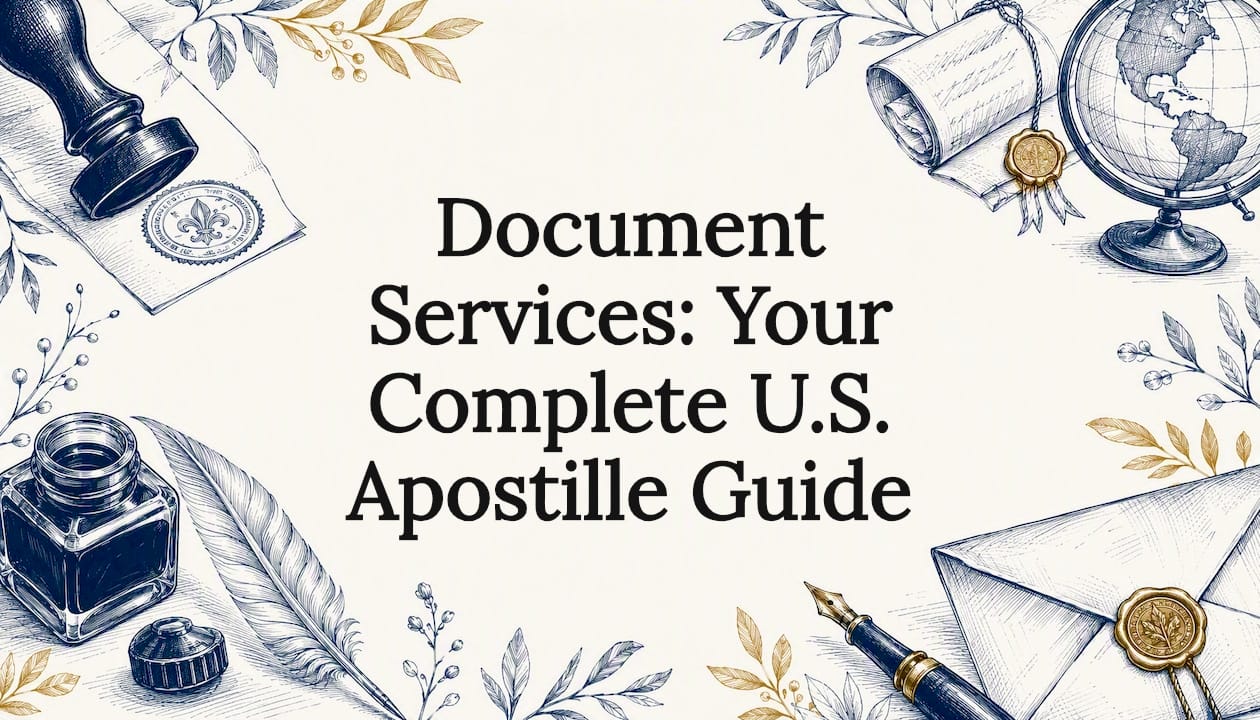 Decorative title card illustration for document services article
