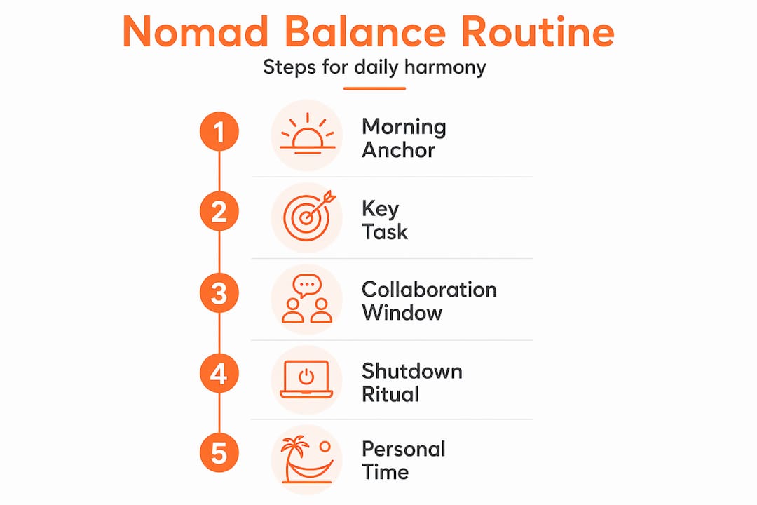 Nomadic balance routine as easy step flow