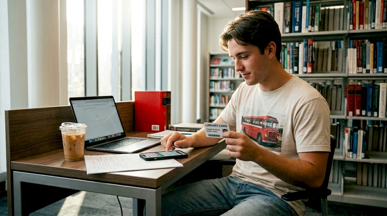 Student using ID card to buy discounted concert tickets