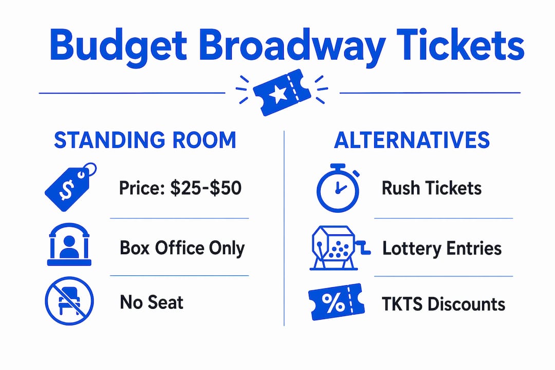 Infographic comparing Broadway budget ticket types