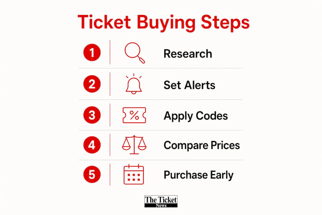 Infographic outlining steps to buy festival tickets