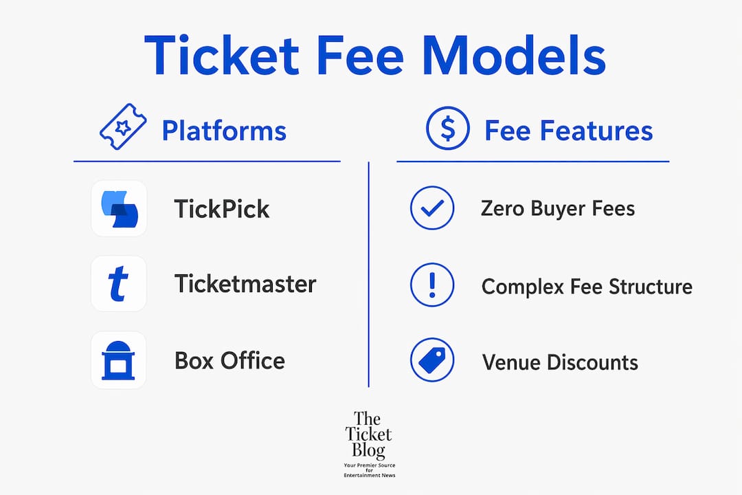 Infographic comparing ticket platform fee models