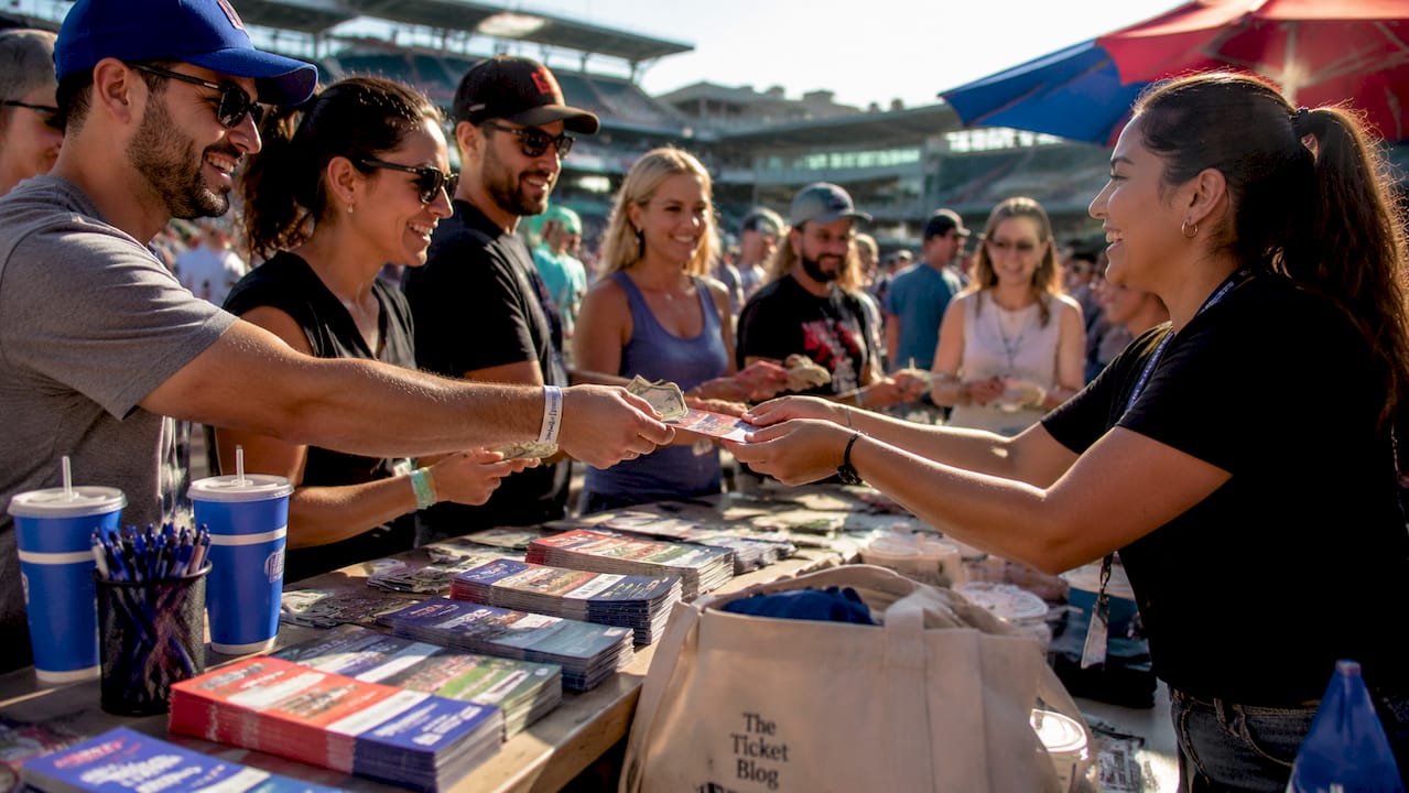 Fans using ticket bundle add-ons at stadium concession