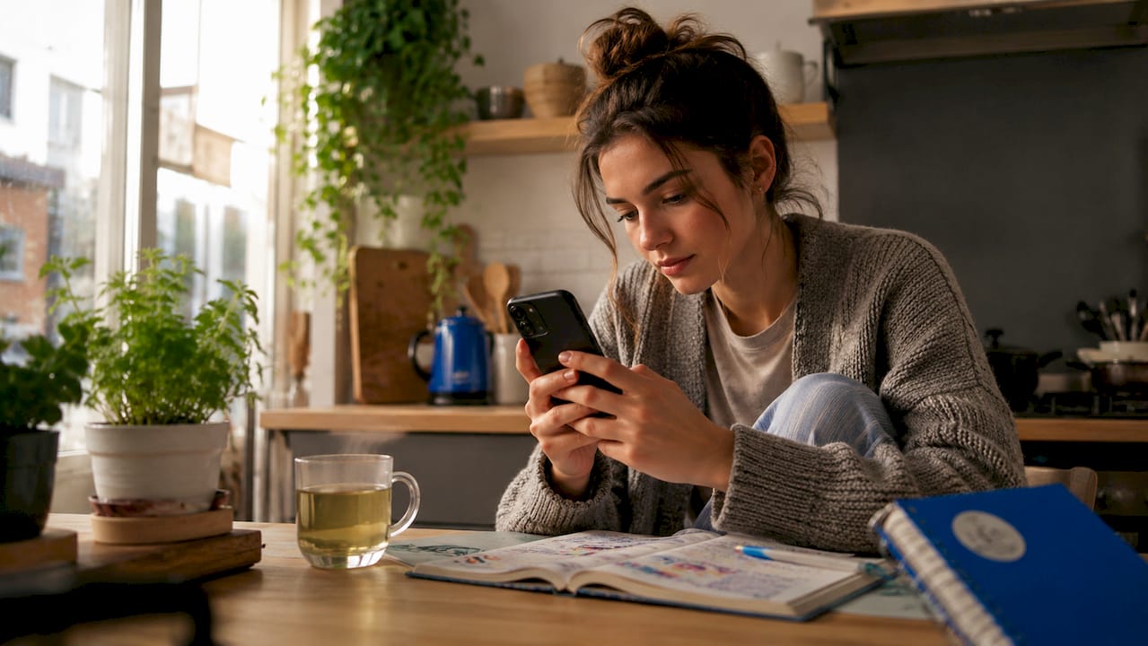 Woman using smartphone for ticket transfer
