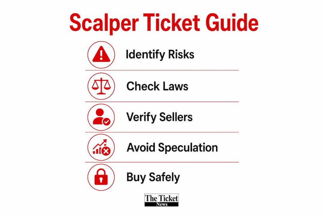 Infographic listing steps to safely handle scalper tickets