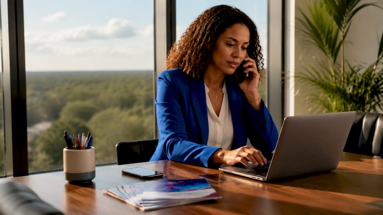 Group sales manager coordinating tickets in office