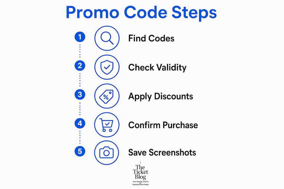 Infographic illustrating steps to use promo codes