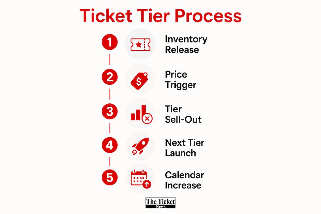 Infographic illustrating ticket tier pricing process steps