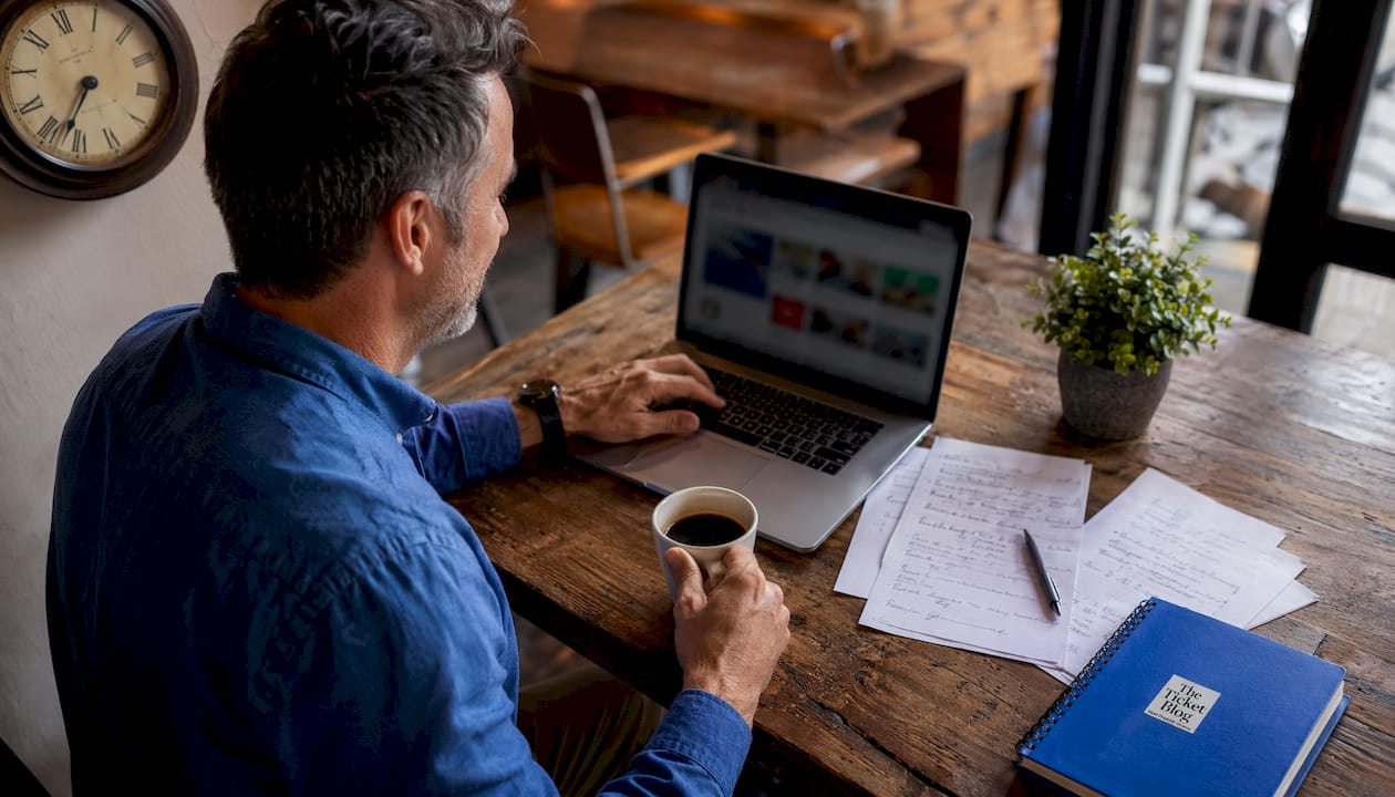 Hands holding credit card typing fee