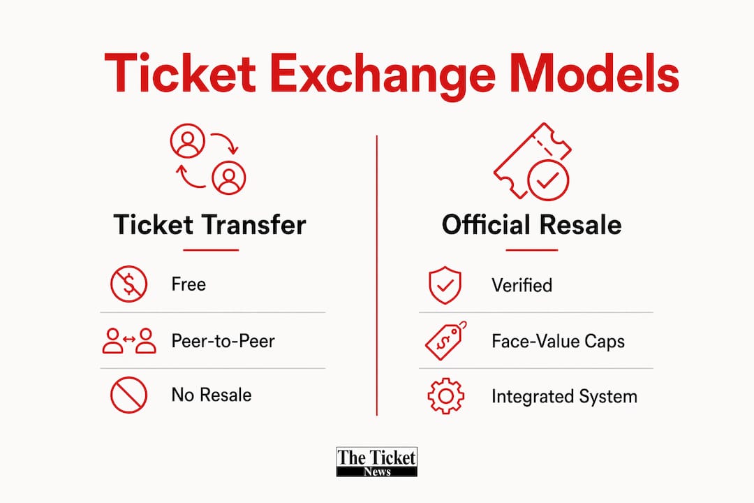 Infographic comparing ticket transfer and official resale