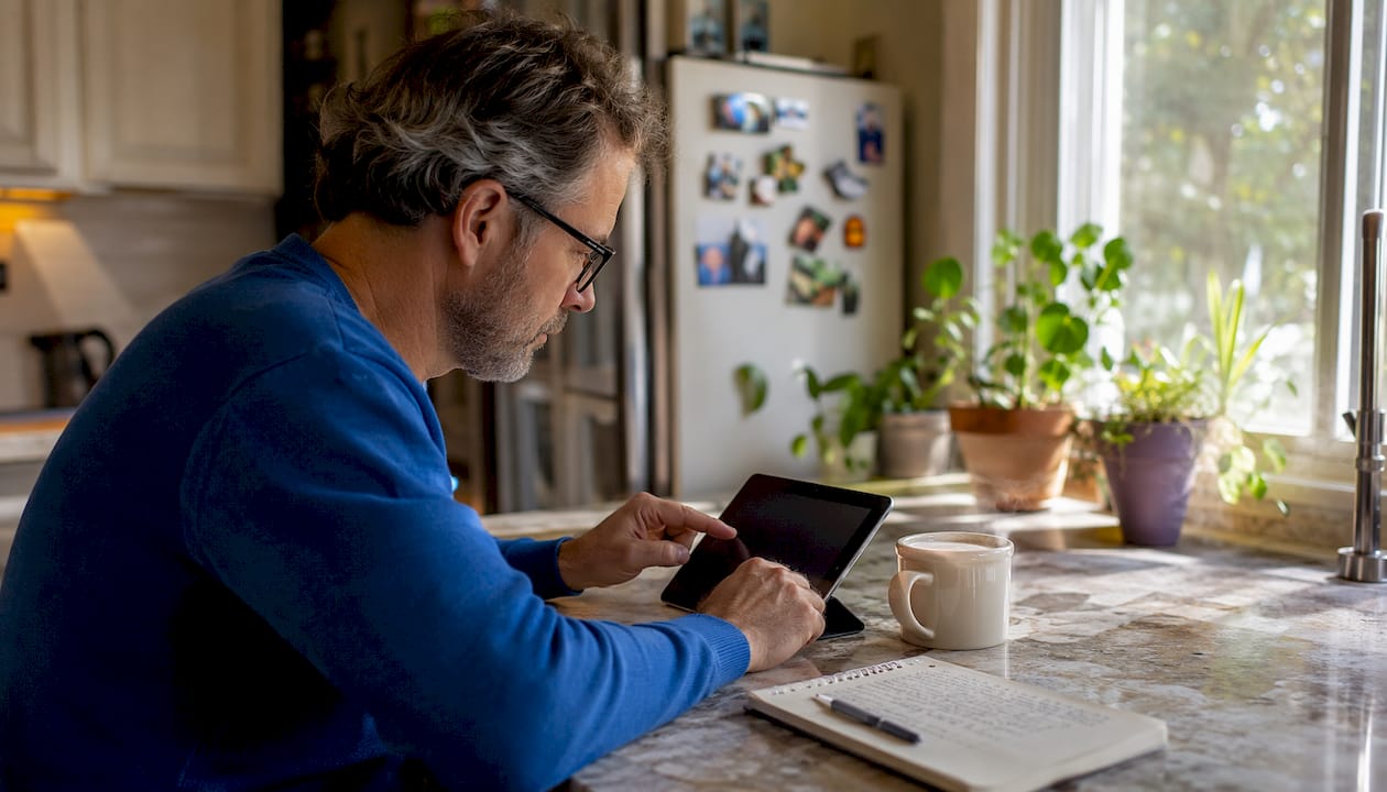 Man signing up for ticket alert notifications