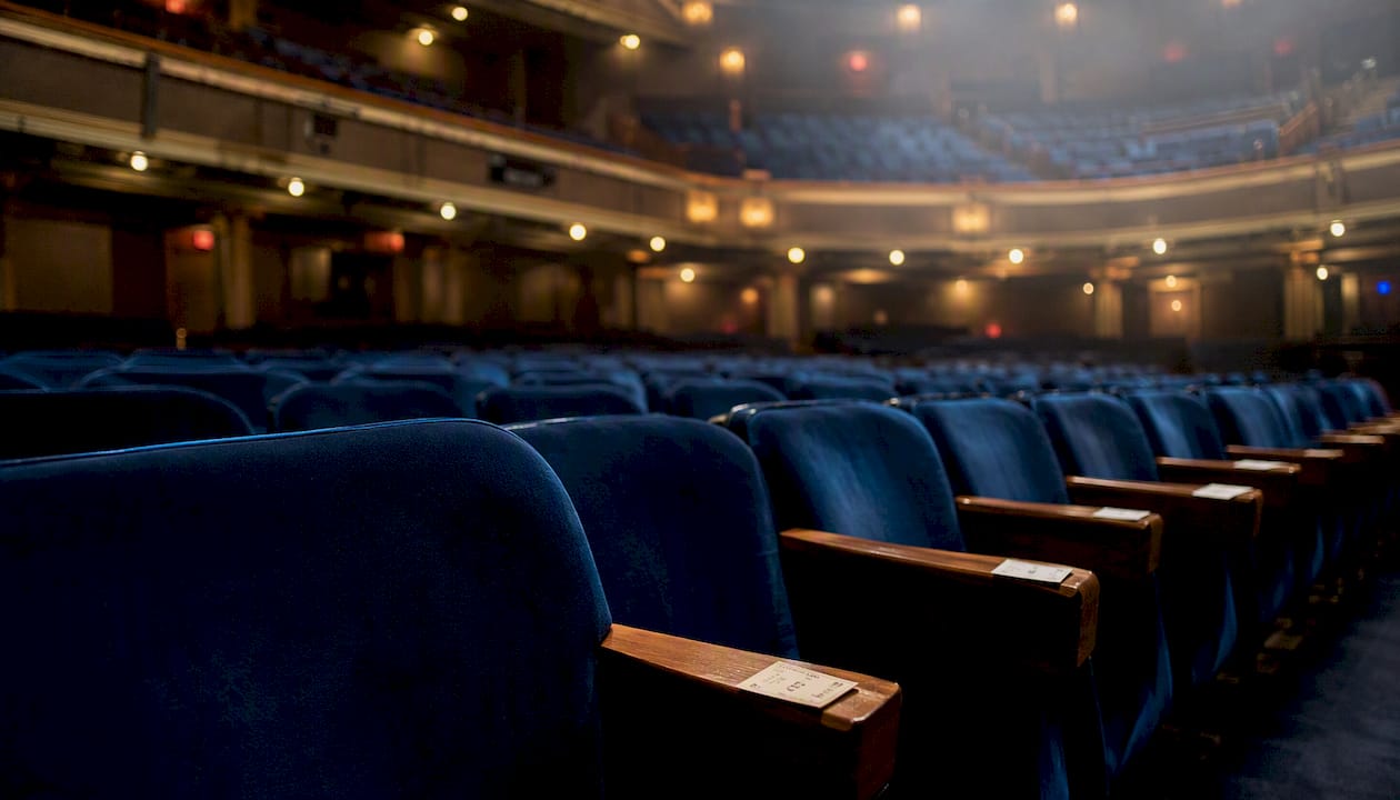 Theater seating sections with varied views