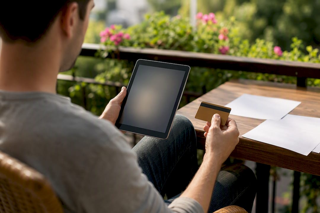 Buying event tickets online at home