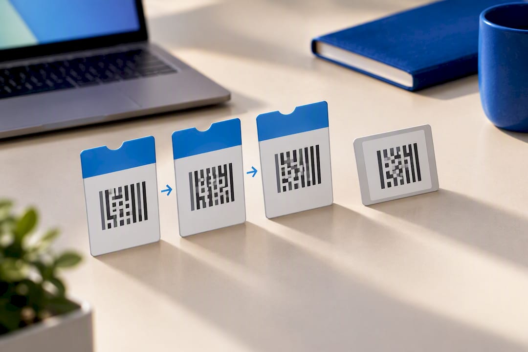 Illustration of a changing ticket barcode