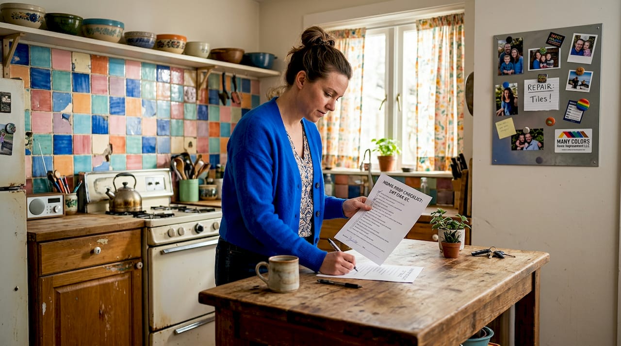 Seller reviews kitchen repair checklist