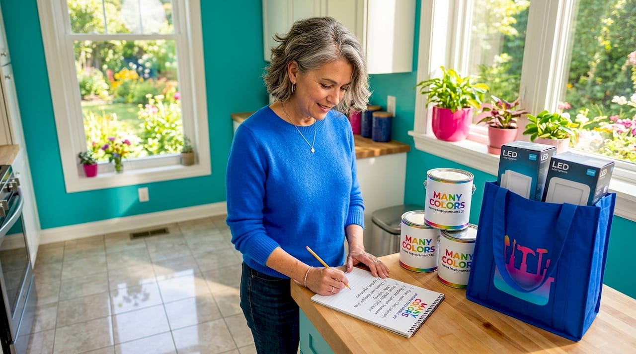 Homeowner reviewing eco-friendly renovation checklist