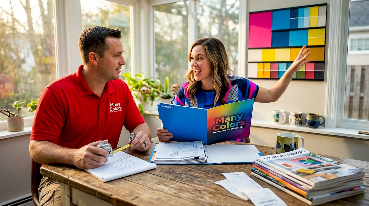 Contractor and homeowner discussing project plans