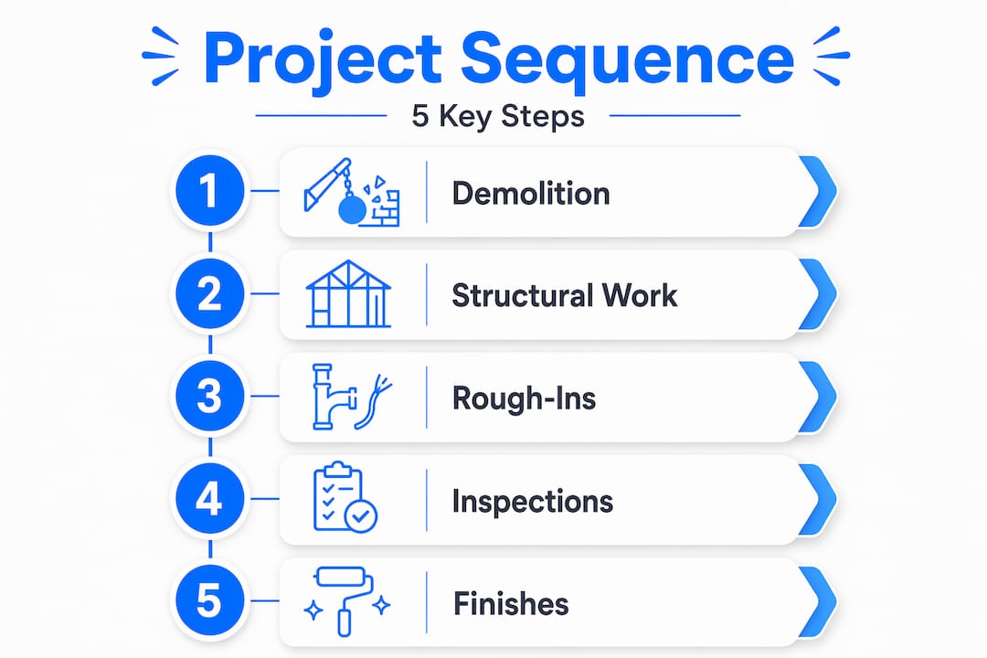 Infographic of five home improvement project steps