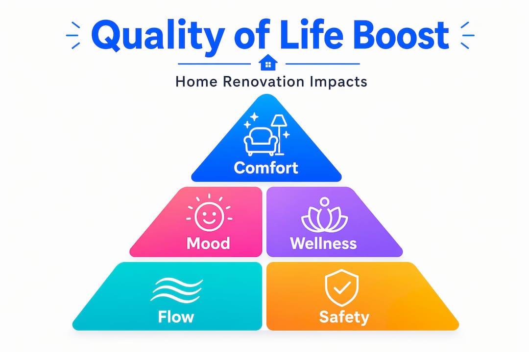Hierarchy infographic of home renovation benefits