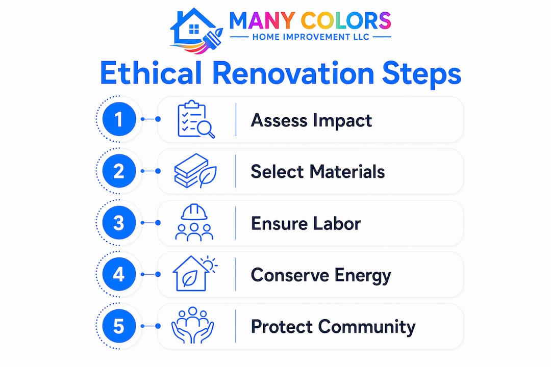 Infographic outlining key ethical renovation steps