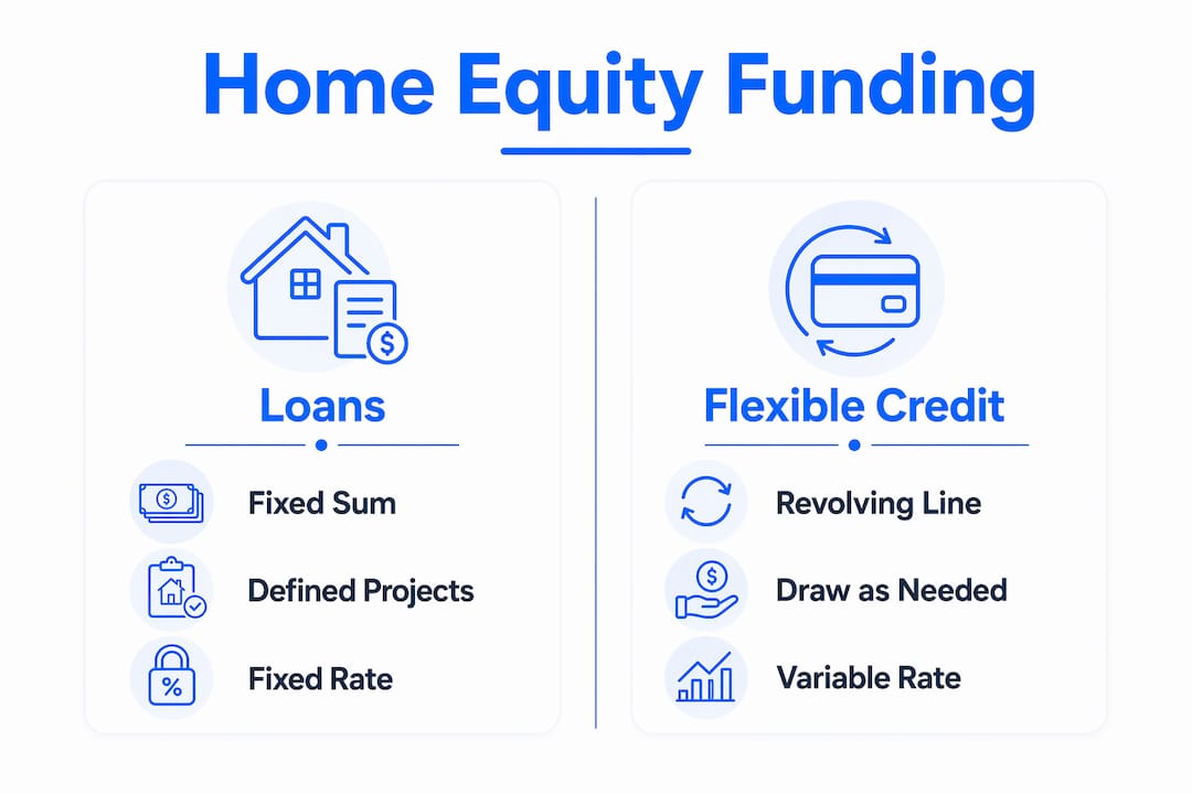 Infographic comparing home equity loan types