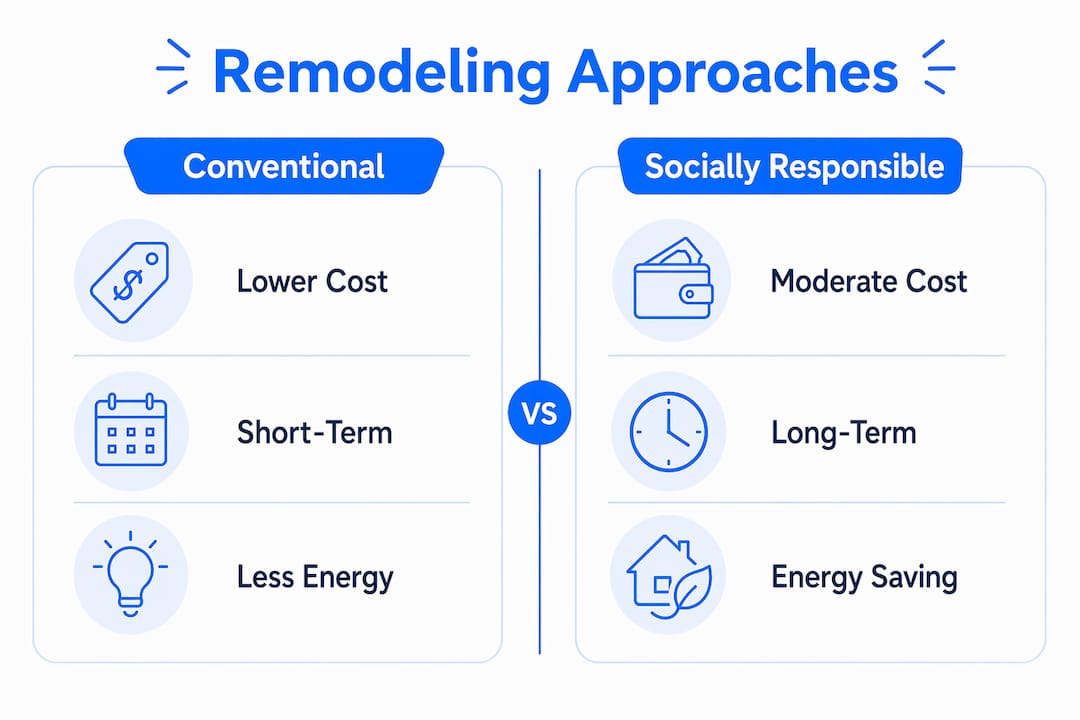 Infographic comparing remodeling approaches